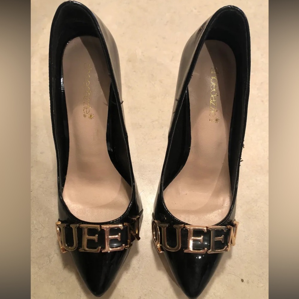 3/20$ Shoedazzle Black Patent Queen Heels